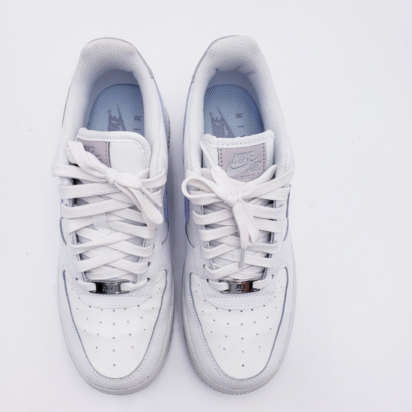 Nike Air Force 1 Low '07 Reflective Mini Swoosh Football Grey Size 8 With Box - Picture 6 of 11